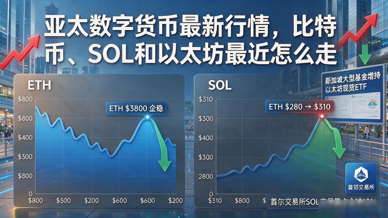 亚太数字货币最新行情,比特币、SOL和以太坊最近怎么走