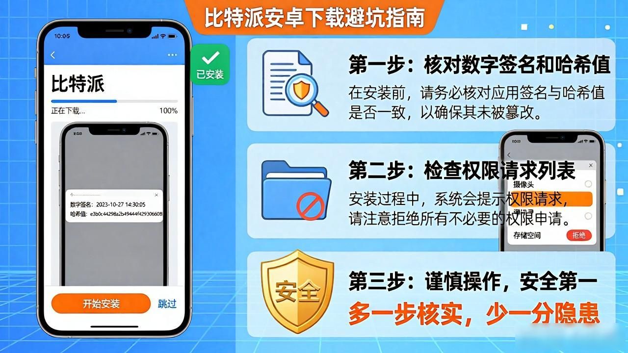 比特派安卓下载避坑指南:三步守住资产安全