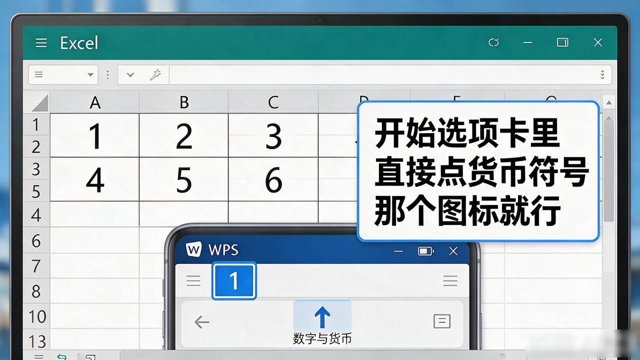表格数字怎么设置成货币样式?Excel和WPS都适用